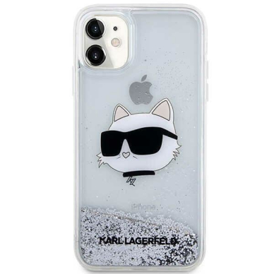 Dėklas Karl Lagerfeld Glitter Choupette Head KLHCN61LNCHCS iPhone 11/ XR Sidabrinis 4