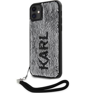 Dėklas Karl Lagerfeld Sequins Cord KLHCN61PSQRKS iPhone 11 / Xr Sidabrinis 1