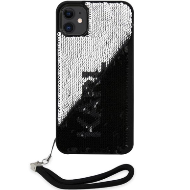 Dėklas Karl Lagerfeld Sequins Cord KLHCN61PSQRKS iPhone 11 / Xr Sidabrinis 2