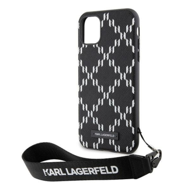 Dėklas Karl Lagerfeld Monogram Losange Saffiano KLHCN61SAKLMBSK iPhone 11 / Xr Juodas 5