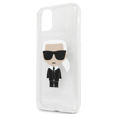 Akcija! Originalus Karl Lagerfeld Dėklas Klhcn65Tputriksl Iphone 11 Pro Max Sidabrinis Glitter Ikonik Karl   2