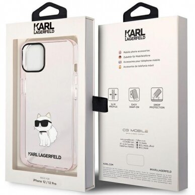 Dėklas Karl Lagerfeld Ikonik Choupette KLHCP12MHNCHTCP iPhone 12 /12 Pro Rožinis 7