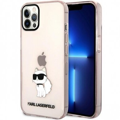 Dėklas Karl Lagerfeld Ikonik Choupette KLHCP12MHNCHTCP iPhone 12 /12 Pro Rožinis