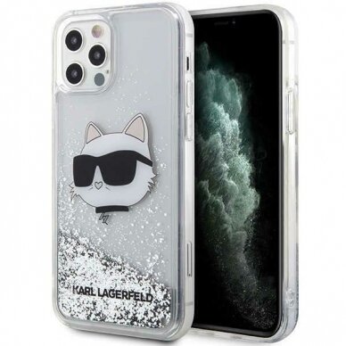 Dėklas Karl Lagerfeld Choupette Head KLHCP12MLNHCCS iPhone 12/ 12 Pro Sidabrinis