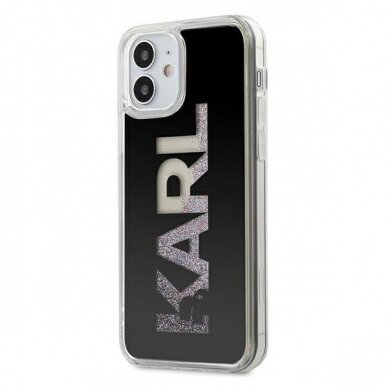 Originalus Karl Lagerfeld Dėklas Klhcp12Sklmlbk Iphone 12 Mini 5,4" Juodas Karl Logo Glitter 1