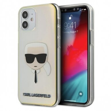 Originalus Karl Lagerfeld Dėklas Klhcp12Spckhml Iphone 12 Mini 5,4" Spalvotas Iridescent Karl`S Head