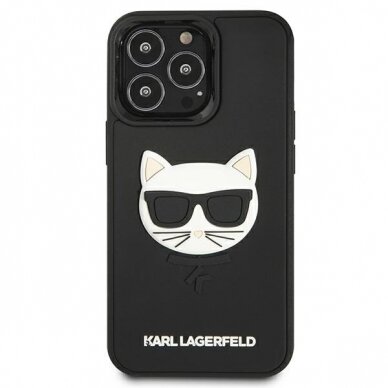 Dėklas Karl Lagerfeld KLHCP13LCH3DBK 13 Pro / 13 6,1" Juodas 3D Rubber Choupette 2