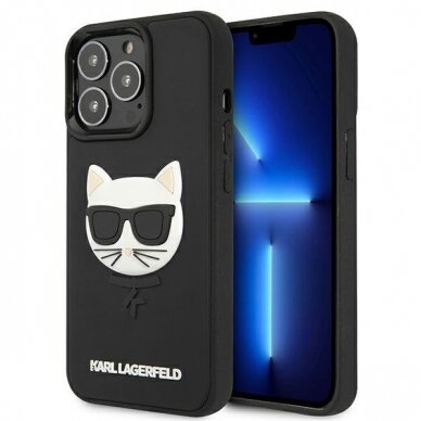 Dėklas Karl Lagerfeld KLHCP13LCH3DBK 13 Pro / 13 6,1" Juodas 3D Rubber Choupette