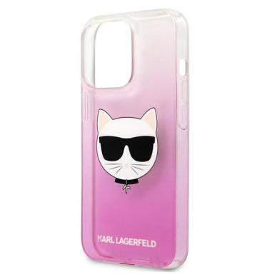 Originalus Karl Lagerfeld dėklas KLHCP13LCTRP iPhone 13 Pro / 13 6,1" Rožinis Choupette Head 5