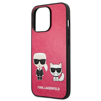 Dėklas Karl Lagerfeld KLHCP13LPCUSKCP iPhone 13 Pro / 13 6,1" fuksja/fushia hardcase Ikonik Karl & Choupette 5