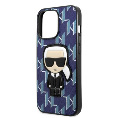 Dėklas Karl Lagerfeld Monogram Ikonik Patch KLHCP13LPMNIKBL iPhone 13 Pro / 13 Mėlynas 5