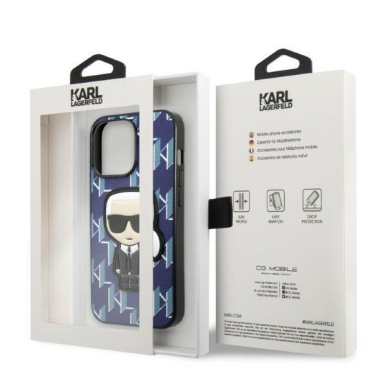 Dėklas Karl Lagerfeld Monogram Ikonik Patch KLHCP13LPMNIKBL iPhone 13 Pro / 13 Mėlynas 7