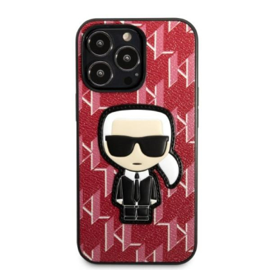 Dėklas Karl Lagerfeld Monogram Ikonik Patch KLHCP13LPMNIKPI iPhone 13 Pro / 13 Raudonas 2