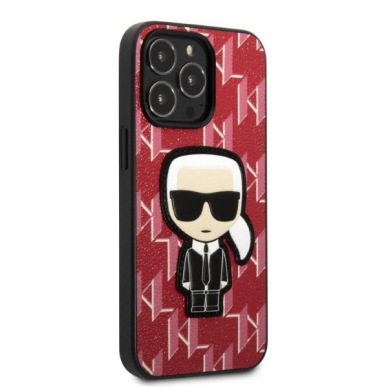 Dėklas Karl Lagerfeld Monogram Ikonik Patch KLHCP13LPMNIKPI iPhone 13 Pro / 13 Raudonas 3