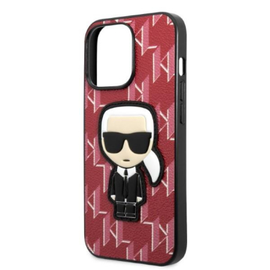 Dėklas Karl Lagerfeld Monogram Ikonik Patch KLHCP13LPMNIKPI iPhone 13 Pro / 13 Raudonas 5