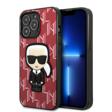 Dėklas Karl Lagerfeld Monogram Ikonik Patch KLHCP13LPMNIKPI iPhone 13 Pro / 13 Raudonas