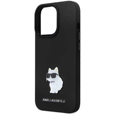 Originalus dėklas Karl Lagerfeld KLHCP13LSMHCNPK case skirta iPhone 13 Pro / 13 - Juodas Silicone C Metal Pin 5