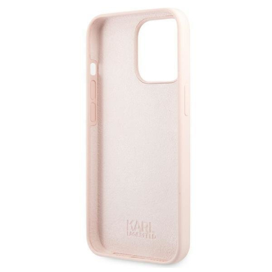 Originalus Karl Lagerfeld dėklas KLHCP13LSSKCI iPhone 13 Pro / 13 6,1" Rožinis Silicone Karl & Choupette 6