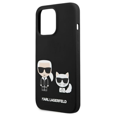 Originalus Karl Lagerfeld dėklas KLHCP13LSSKCK iPhone 13 Pro / 13 6,1" Juodas Silicone Karl & Choupette 5