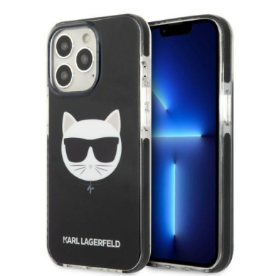 Dėklas Karl Lagerfeld Choupette Head KLHCP13LTPECK iPhone 13 Pro / 13 Juodas