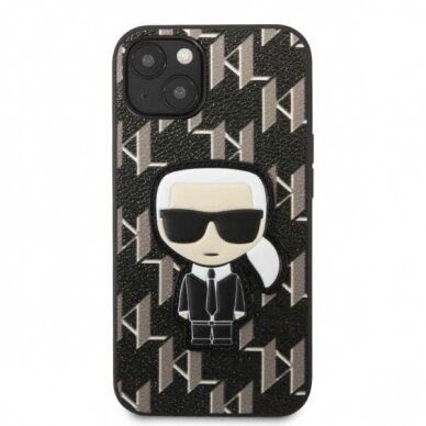 Dėklas Karl Lagerfeld Monogram Ikonik Patch KLHCP13MPMNIKBK iPhone 13 Juodas 2