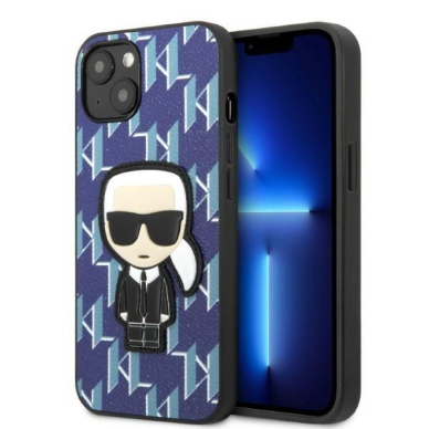 Dėklas Karl Lagerfeld Monogram Ikonik Patch KLHCP13MPMNIKBL iPhone 13 Mėlynas