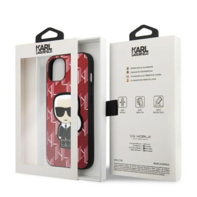 Dėklas Karl Lagerfeld Monogram Ikonik Patch KLHCP13MPMNIKPI iPhone 13 Raudonas 7