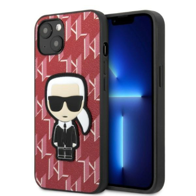 Dėklas Karl Lagerfeld Monogram Ikonik Patch KLHCP13MPMNIKPI iPhone 13 Raudonas