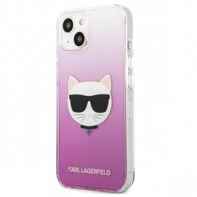 Originalus Karl Lagerfeld dėklas KLHCP13SCTRP iPhone 13 mini 5,4" Rožinis Choupette Head 1