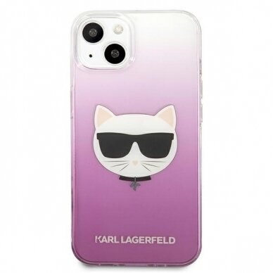 Originalus Karl Lagerfeld dėklas KLHCP13SCTRP iPhone 13 mini 5,4" Rožinis Choupette Head 2
