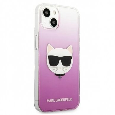 Originalus Karl Lagerfeld dėklas KLHCP13SCTRP iPhone 13 mini 5,4" Rožinis Choupette Head 3