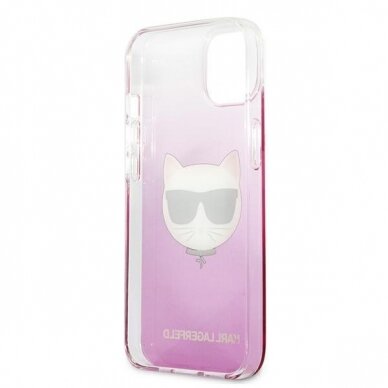 Originalus Karl Lagerfeld dėklas KLHCP13SCTRP iPhone 13 mini 5,4" Rožinis Choupette Head 6