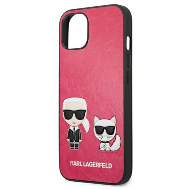 Originalus Karl Lagerfeld dėklas KLHCP13SPCUSKCP iPhone 13 mini 5,4" Fuksija Ikonik Karl & Choupette 5