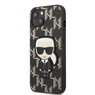 Dėklas Karl Lagerfeld Monogram Ikonik Patch KLHCP13SPMNIKBK iPhone 13 mini Juodas 1