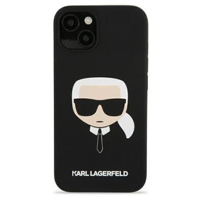 Originalus Karl Lagerfeld dėklas KLHCP13SSLKHBK iPhone 13 mini 5,4" Juodas Silicone Karl`s Head 2