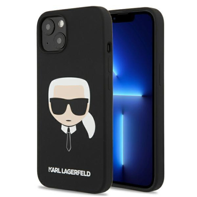 Originalus Karl Lagerfeld dėklas KLHCP13SSLKHBK iPhone 13 mini 5,4" Juodas Silicone Karl`s Head