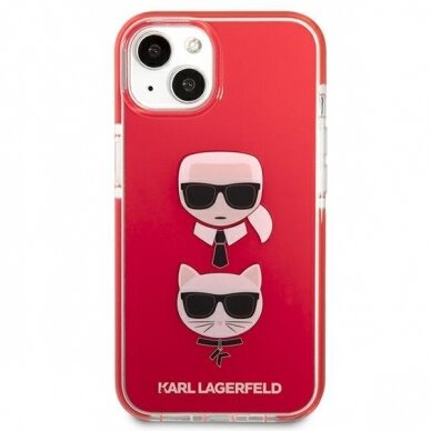 Dėklas Karl Lagerfeld Choupette Head KLHCP13STPE2TR iPhone 13 mini Raudonas 2