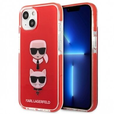 Dėklas Karl Lagerfeld Choupette Head KLHCP13STPE2TR iPhone 13 mini Raudonas