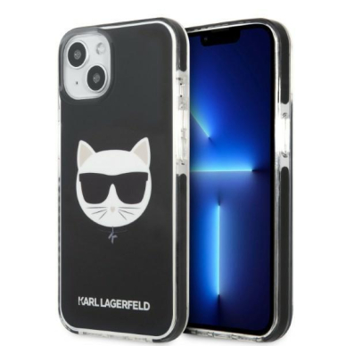 Dėklas Karl Lagerfeld Choupette Head KLHCP13STPECK iPhone 13 mini Juodas