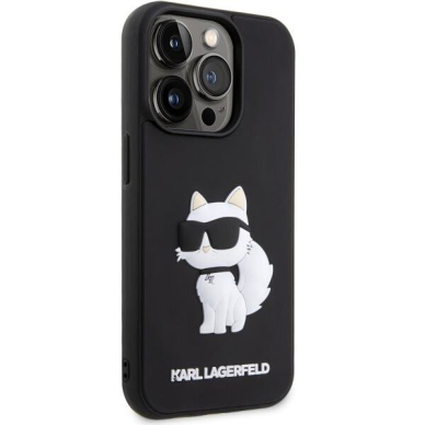 Dėklas Karl Lagerfeld Rubber Choupette 3D KLHCP14L3DRKHNK iPhone 14 Pro Juodas 3