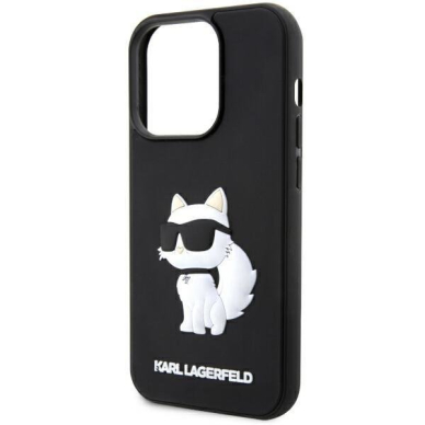 Dėklas Karl Lagerfeld Rubber Choupette 3D KLHCP14L3DRKHNK iPhone 14 Pro Juodas 5