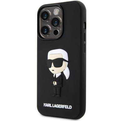 Dėklas Karl Lagerfeld Rubber Ikonik 3D KLHCP14L3DRKINK iPhone 14 Pro Juodas 1