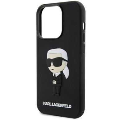 Dėklas Karl Lagerfeld Rubber Ikonik 3D KLHCP14L3DRKINK iPhone 14 Pro Juodas 5