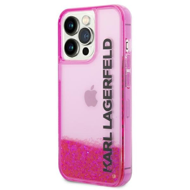 Dėklas Karl Lagerfeld Liquid Glitter Elong KLHCP14LLCKVF iPhone 14 Pro Rožinis 1