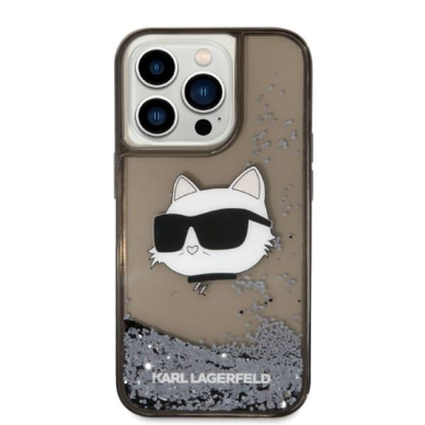 Dėklas Karl Lagerfeld Glitter Choupette Head KLHCP14LLNCHCK iPhone 14 Pro Juodas 2