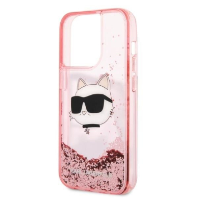 Dėklas Karl Lagerfeld Glitter Choupette Head KLHCP14LLNCHCP iPhone 14 Pro Rožinis 5