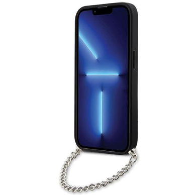 Dėklas Karl Lagerfeld Saffiano Monogram Chain KLHCP14LSACKLHPG iPhone 14 Pro Sidabrinis 3