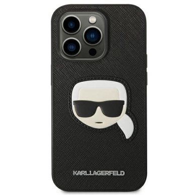 Dėklas Karl Lagerfeld Saffiano Karl`s Head Patch KLHCP14LSAPKHK iPhone 14 Pro Juodas 3