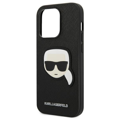 Dėklas Karl Lagerfeld Saffiano Karl`s Head Patch KLHCP14LSAPKHK iPhone 14 Pro Juodas 5