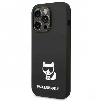 Karl Lagerfeld KLHCP14LSLCTBK iPhone 14 Pro 6.1 &quot;hardcase Juodas Silicone Choupette Body 1